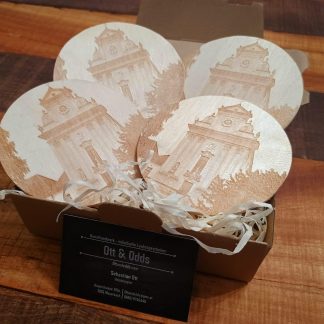 Glasuntersetzer aus Holz